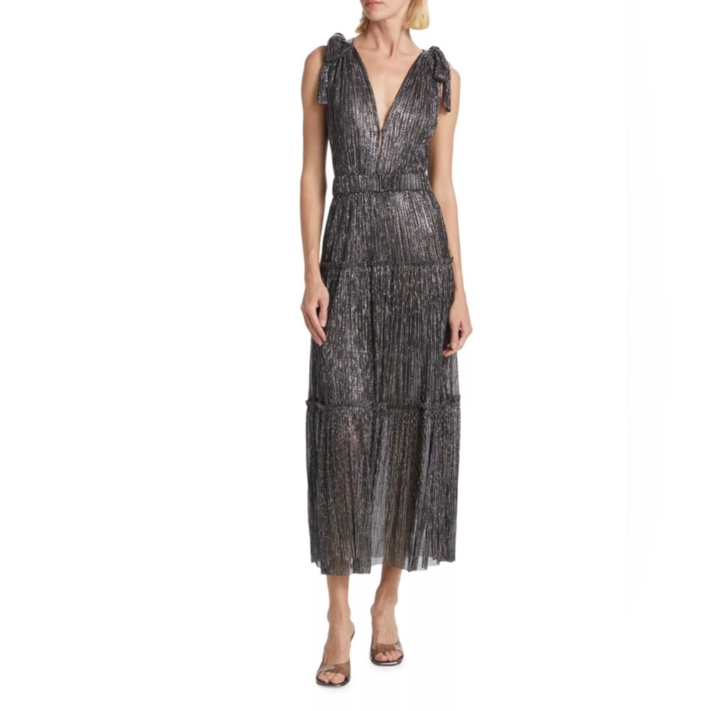 Sabina Musayev Helena Dress - Black-metallic midi/maxi dress